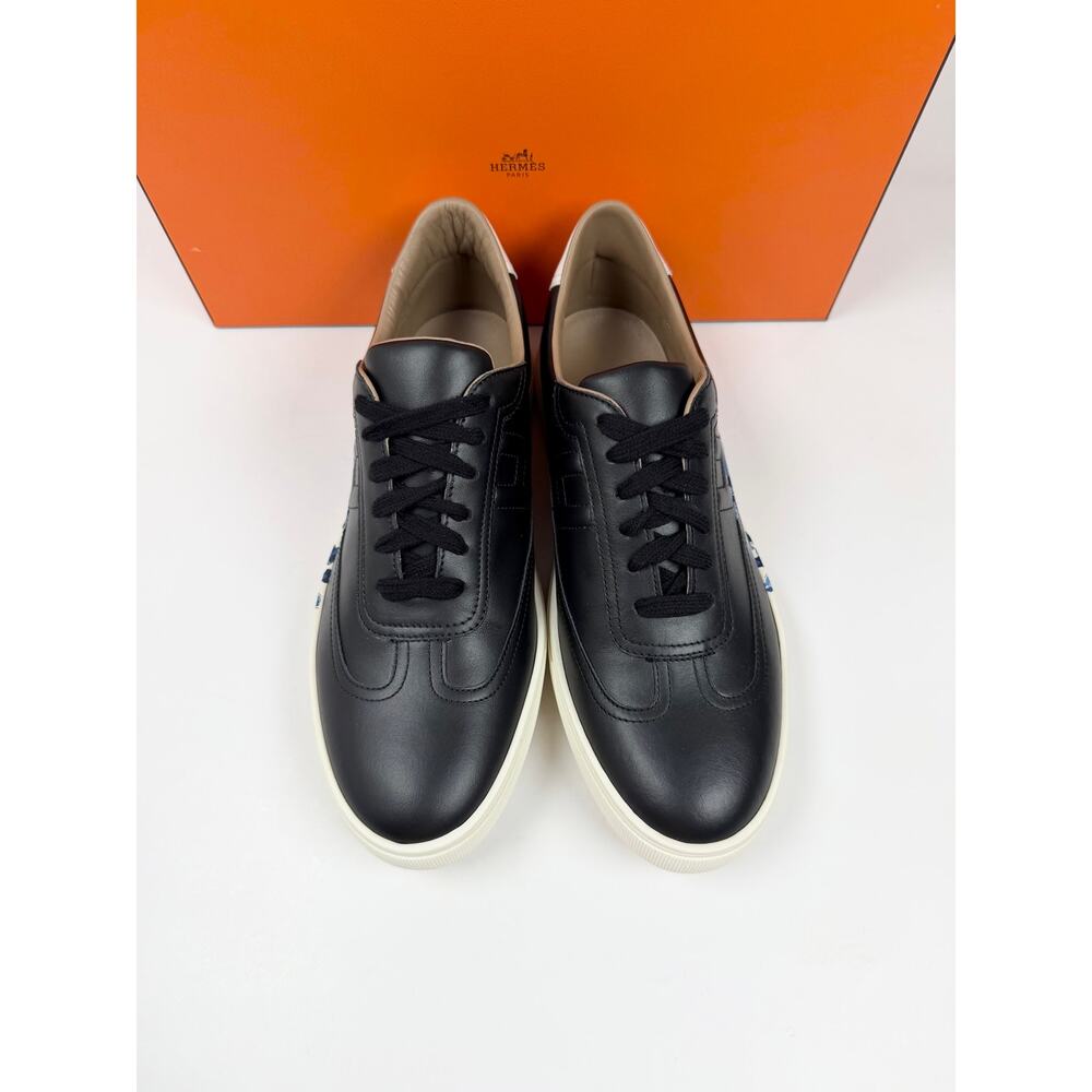 Size 8.5 - Hermes Quicker Leather Sneakers NEW - Picture 4 of 12